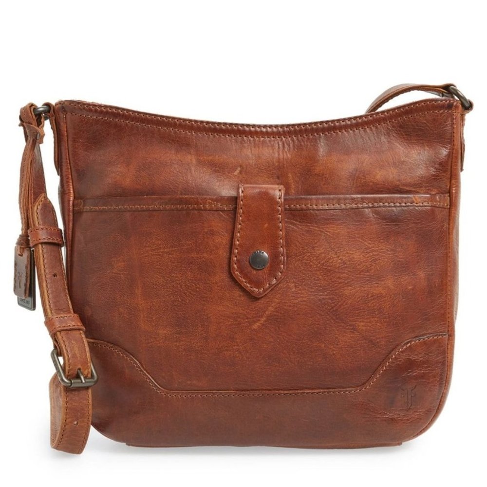 Frye Melissa Button Crossbody in Cognac